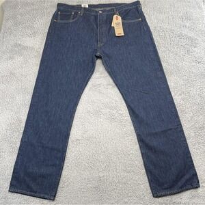 Levi's 501 Original Jeans Mens 40x32 Blue Straight Button Fly Dark Wash Heritage